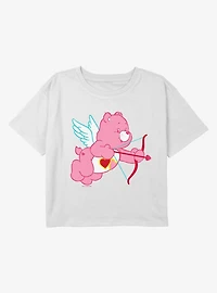 Care Bears Love A Lot Bear Cupid Youth Girls Boxy Crop T-Shirt