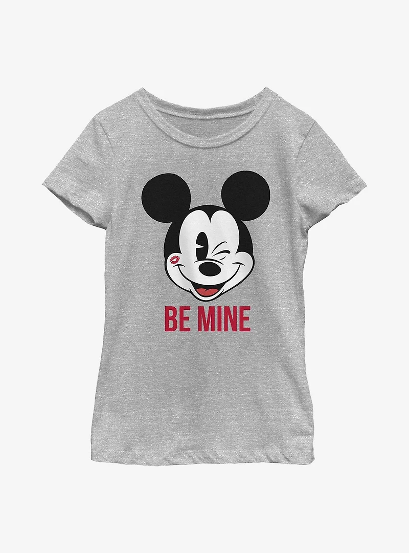 Disney Mickey Mouse Be Mine Face Youth Girls T-Shirt