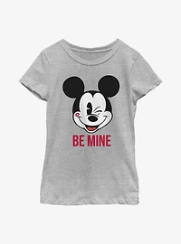 Disney Mickey Mouse Be Mine Face Youth Girls T-Shirt
