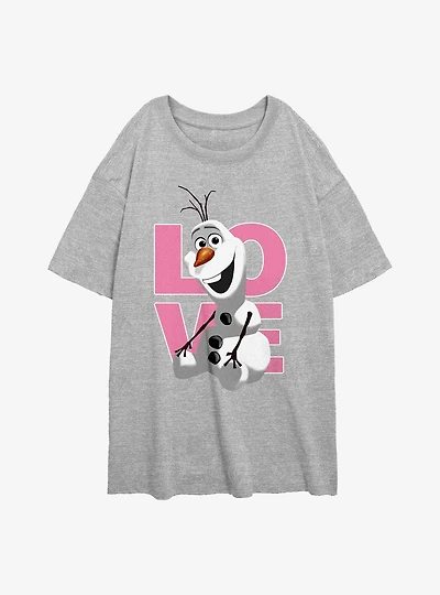Disney Frozen Love Olaf Womens Oversized T-Shirt