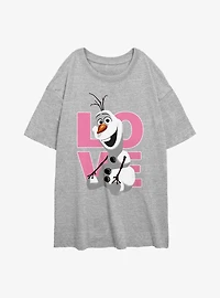 Disney Frozen Love Olaf Womens Oversized T-Shirt