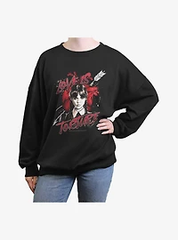 Wednesday Love Is Torture Womens Oversized Sweatshirt