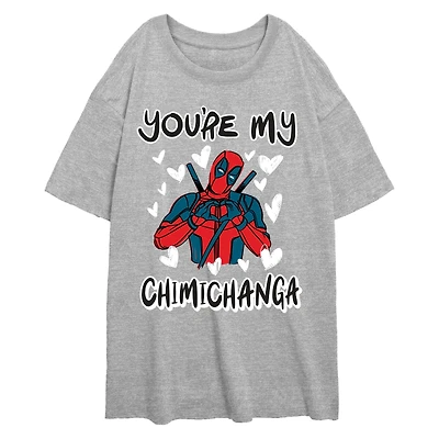 Marvel Deadpool Youre My Chimichanga Womens Oversized T-Shirt