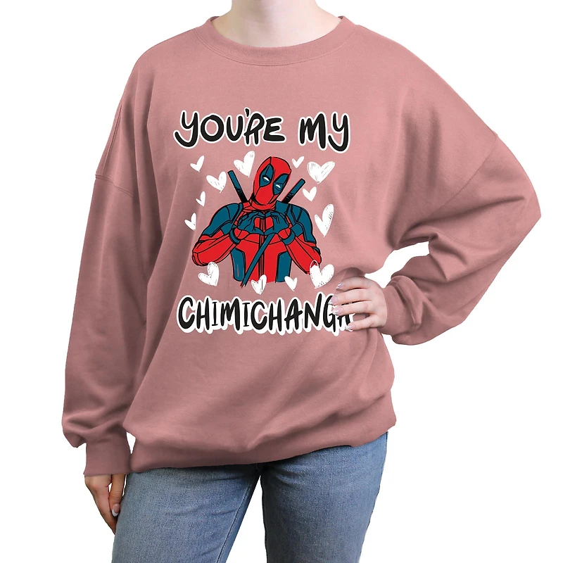Marvel Deadpool Youre My Chimichanga Womens Oversized Sweatshirt