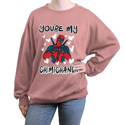 Marvel Deadpool Youre My Chimichanga Womens Oversized Sweatshirt