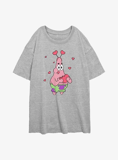 SpongeBob SquarePants Patrick Hearts Womens Oversized T-Shirt
