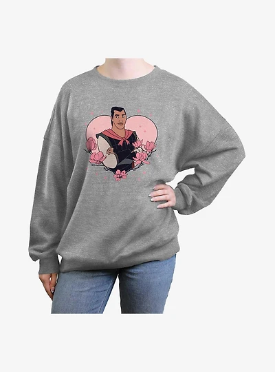 Disney Princess Li Shang Heart Womens Oversized Sweatshirt