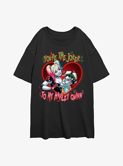 DC Comics Batman Youre The Joker To My Harley Quinn Womens Oversized T-Shirt