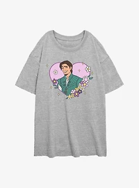 Disney Princess Flynn Ryder Heart Womens Oversized T-Shirt