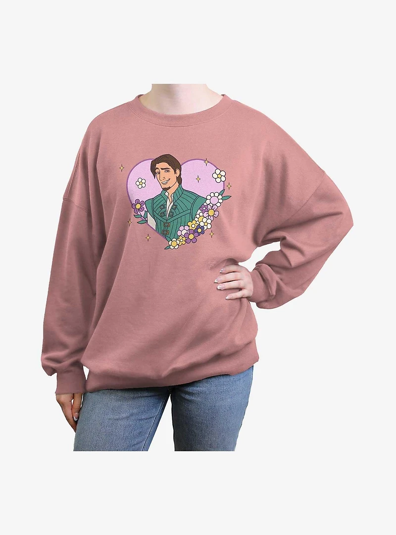Disney Princess Flynn Ryder Heart Womens Oversized Sweatshirt