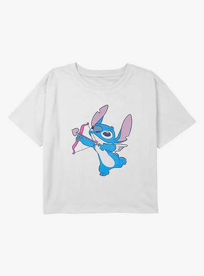 Disney Lilo & Stitch Cupid Youth Girls Boxy Crop T-Shirt