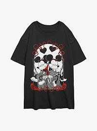 Disney Mickey Mouse and Minnie Devilish Plans Womens Oversized T-Shirt