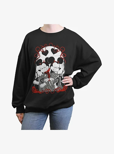 Disney Mickey Mouse and Minnie Devilish Plans Womens Oversized Sweatshirt