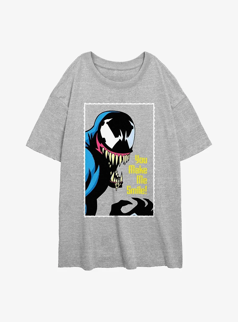 Marvel Venom You Make Me Smile Womens Oversized T-Shirt