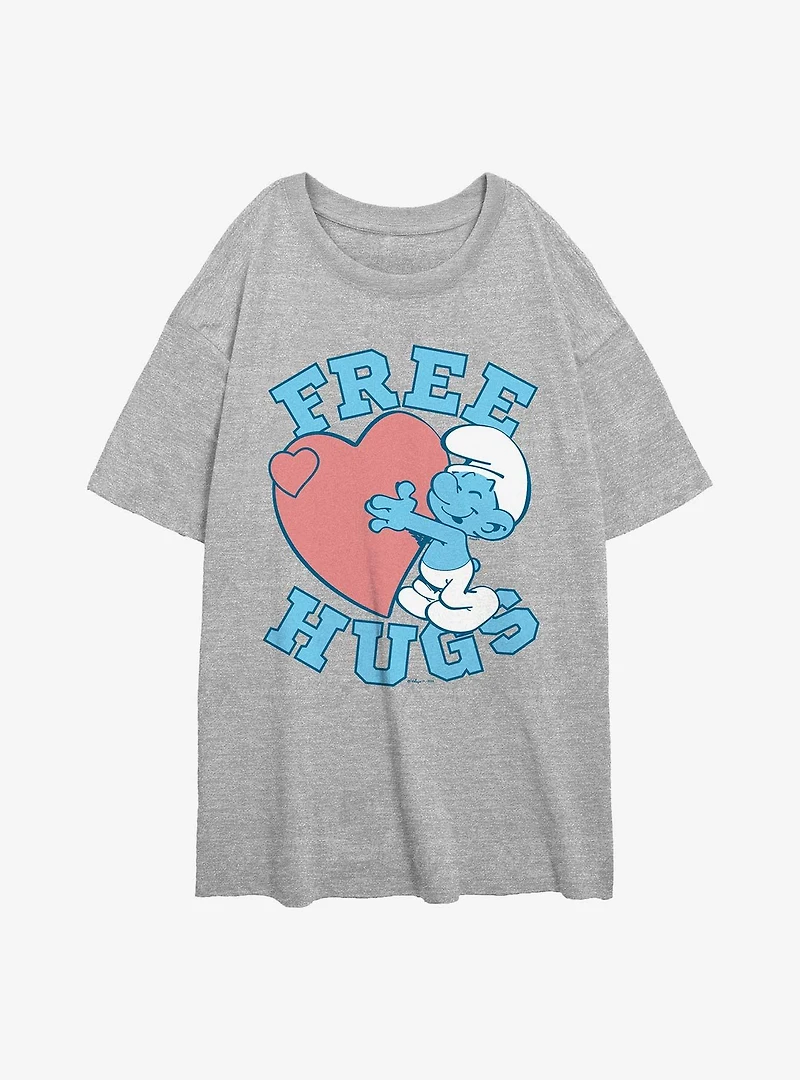 The Smurfs Free Hugs Womens Oversized T-Shirt