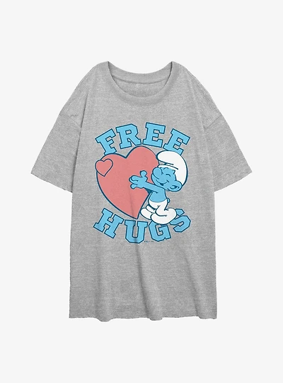 The Smurfs Free Hugs Womens Oversized T-Shirt