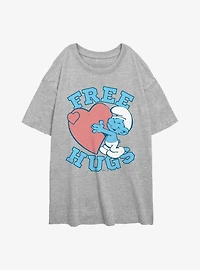 The Smurfs Free Hugs Womens Oversized T-Shirt