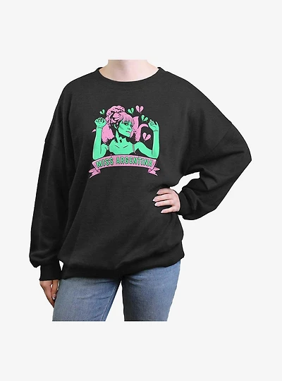 Beetlejuice Miss Argentina Hearts Womens Oversized Sweatshirt