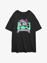 Beetlejuice Miss Argentina Hearts Womens Oversized T-Shirt
