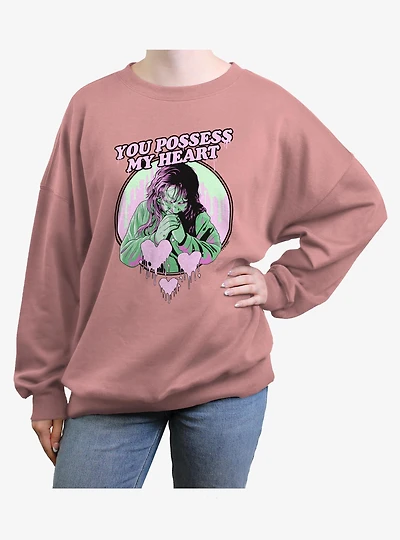 The Exorcist  You Possess My Heart Womens Oversized Sweatshirt