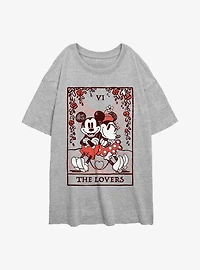 Disney Mickey Mouse and Minnie The Lovers Tarot Womens Oversized T-Shirt