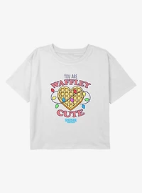 Stranger Things You Are Waffley Cute Youth Girls Boxy Crop T-Shirt