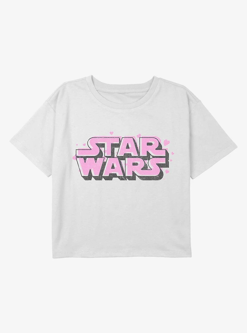 Star Wars Hears Logo Youth Girls Boxy Crop T-Shirt