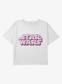 Star Wars Hears Logo Youth Girls Boxy Crop T-Shirt