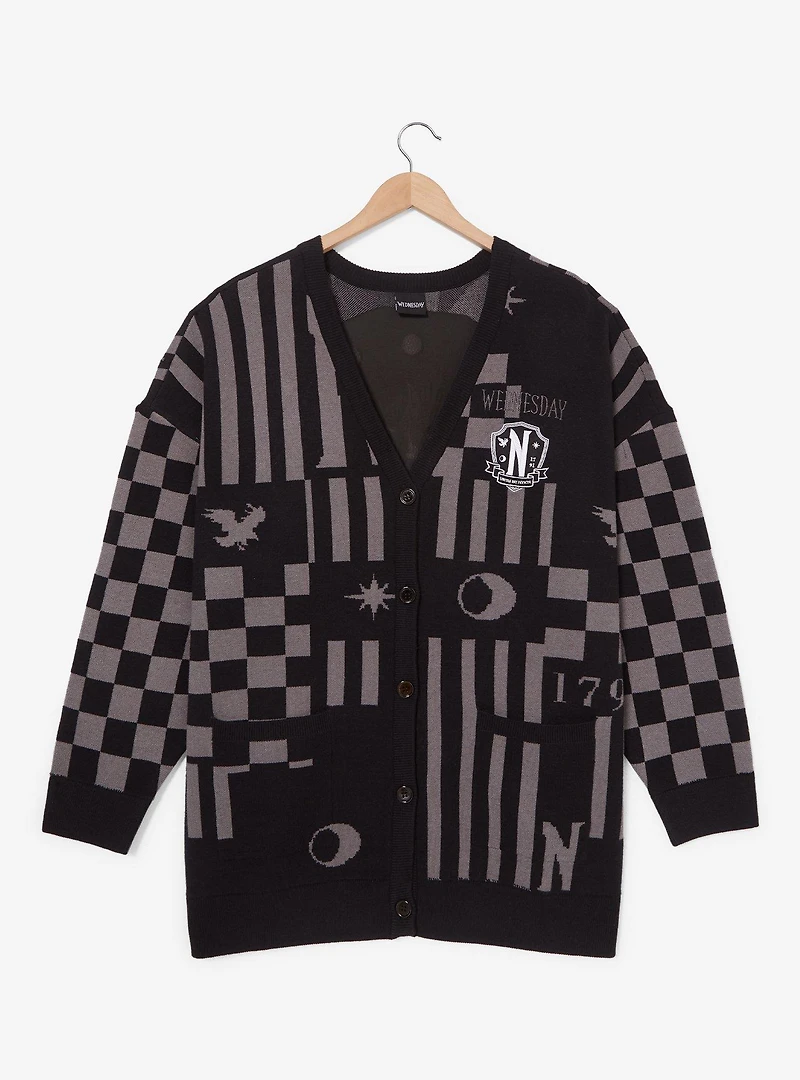 Wednesday Nevermore Icons Women's Plus Cardigan - BoxLunch Exclusive