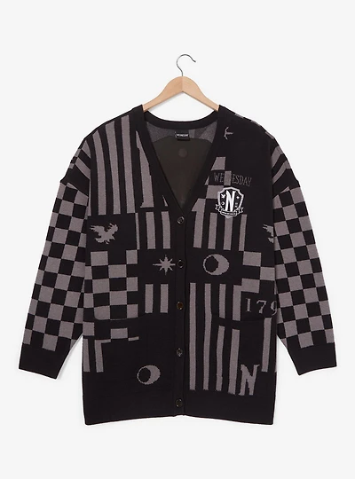 Wednesday Nevermore Icons Women's Plus Cardigan - BoxLunch Exclusive