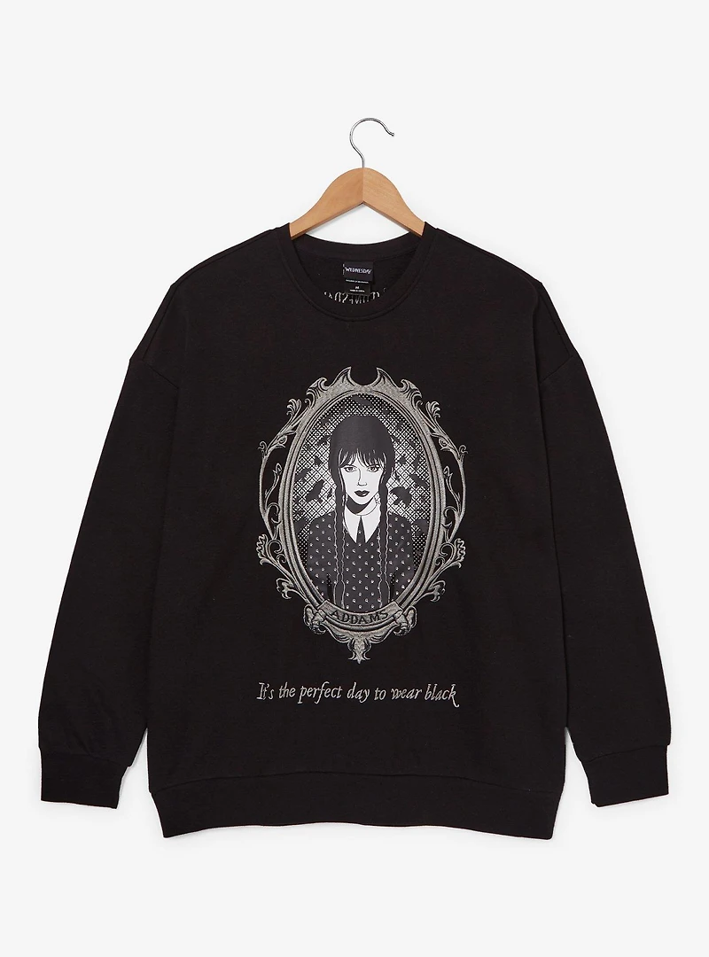 Wednesday Tonal Addams Portrait Crewneck - BoxLunch Exclusive