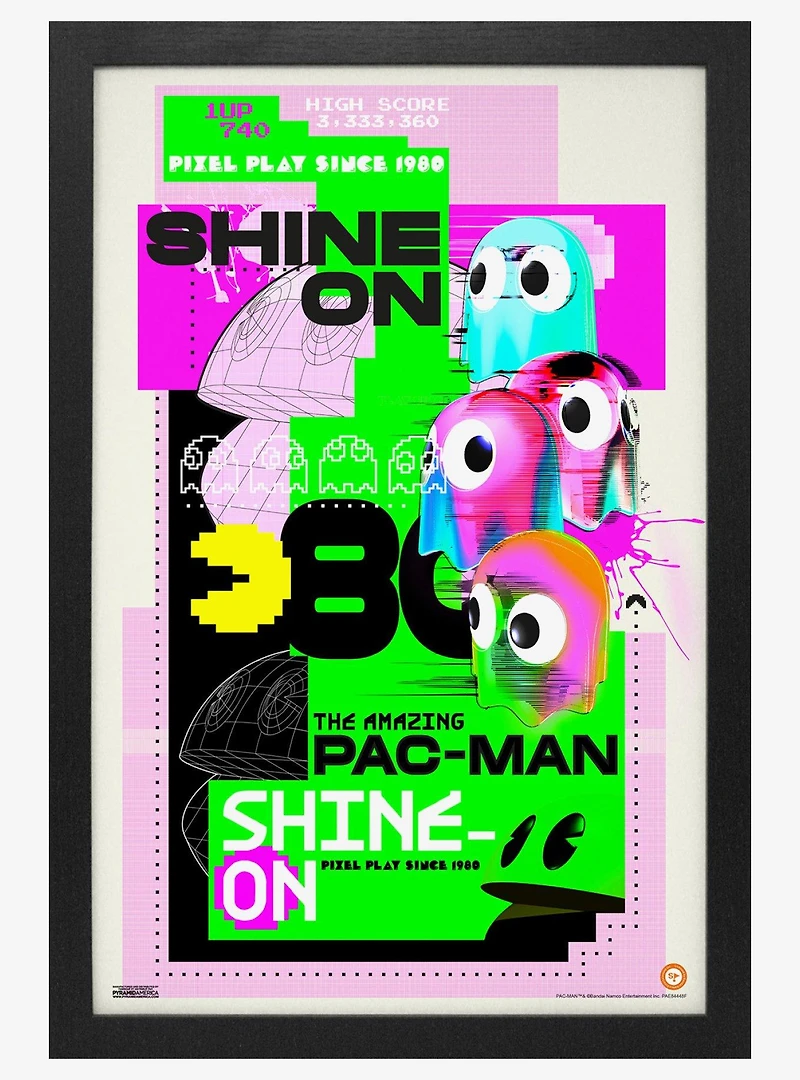 Pac-Man Shine On Amazing Pac-Man Framed Wall Art