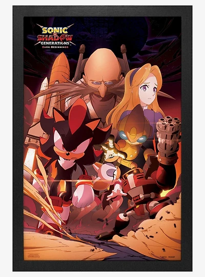 Sonic Shadow Generations Anime Collage Framed Wall Art