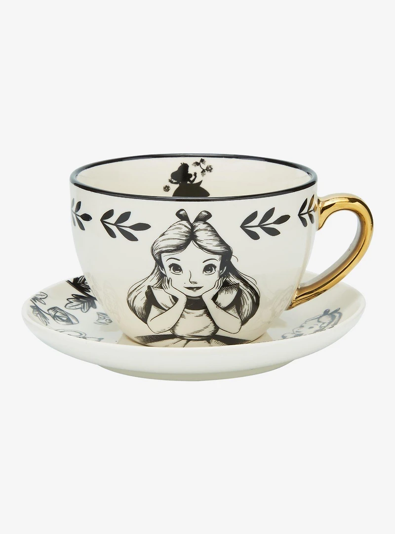 Disney Alice in Wonderland Tonal Alice Floral Teacup & Saucer