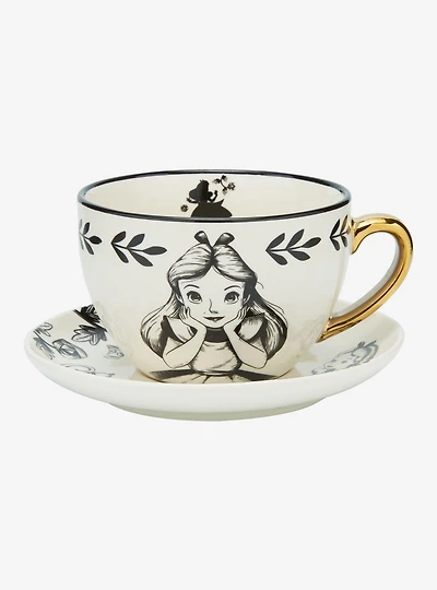 Disney Alice in Wonderland Tonal Alice Floral Teacup & Saucer