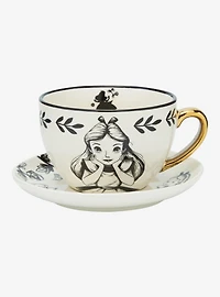 Disney Alice in Wonderland Tonal Alice Floral Teacup & Saucer
