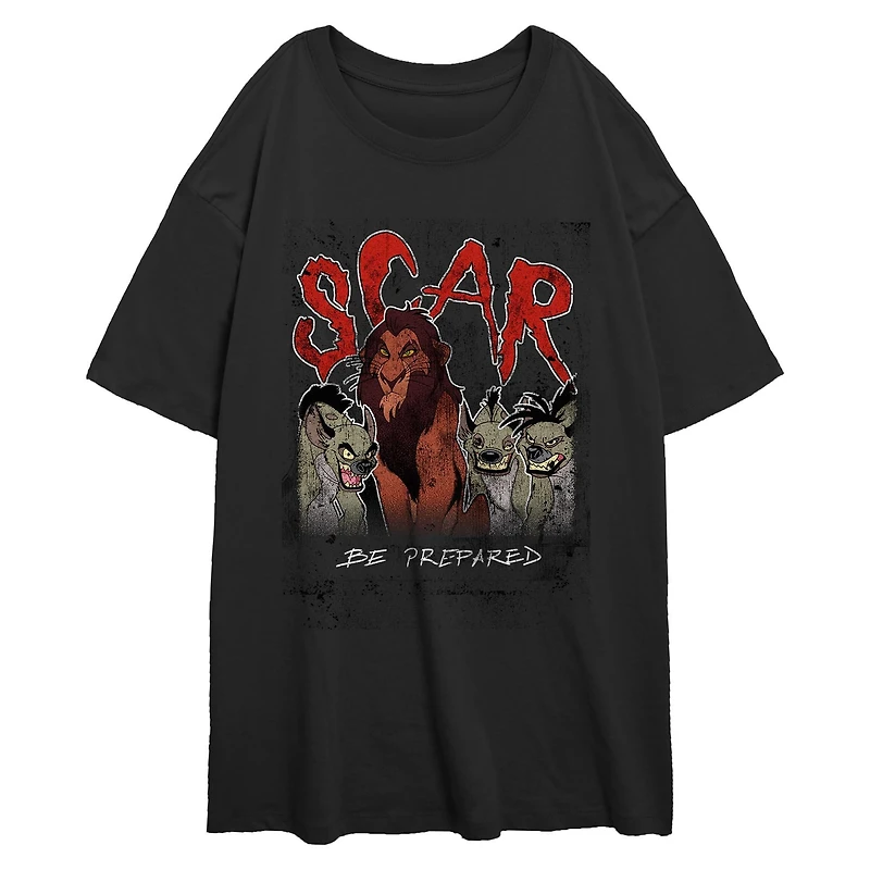 Disney The Lion King Scar Be Prepared Womens Oversized T-Shirt