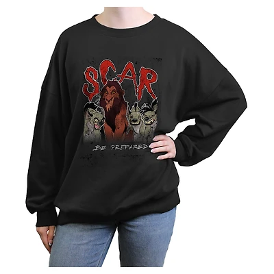 Disney The Lion King Scar Be Prepared Womens Oversized Sweatshirt