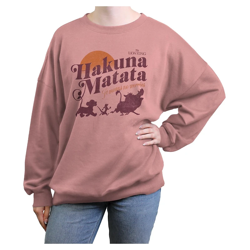 Disney The Lion King Hakuna Matata No Worries Womens Oversized Sweatshirt