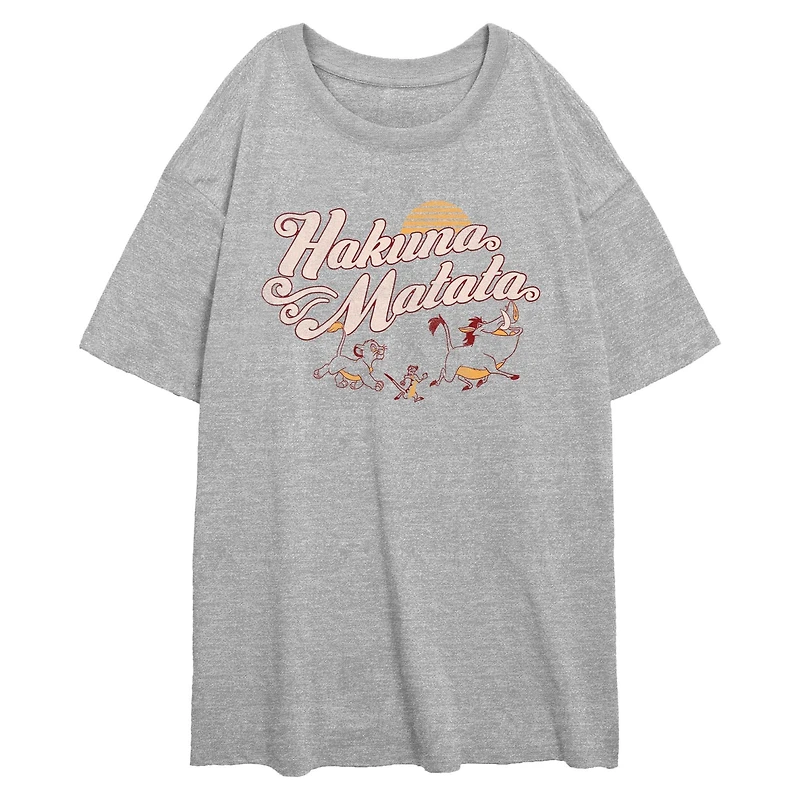 Disney The Lion King Hakuna Matata Sun Walk Womens Oversized T-Shirt
