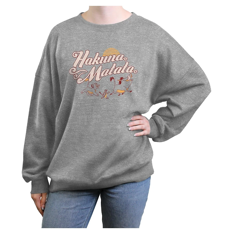 Disney The Lion King Hakuna Matata Sun Walk Womens Oversized Sweatshirt