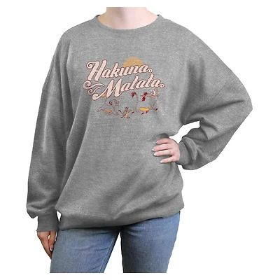 Disney The Lion King Hakuna Matata Sun Walk Womens Oversized Sweatshirt