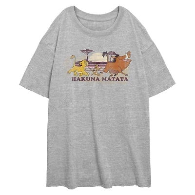 Disney The Lion King Hakuna Matata Walk Along Sunset Womens Oversized T-Shirt