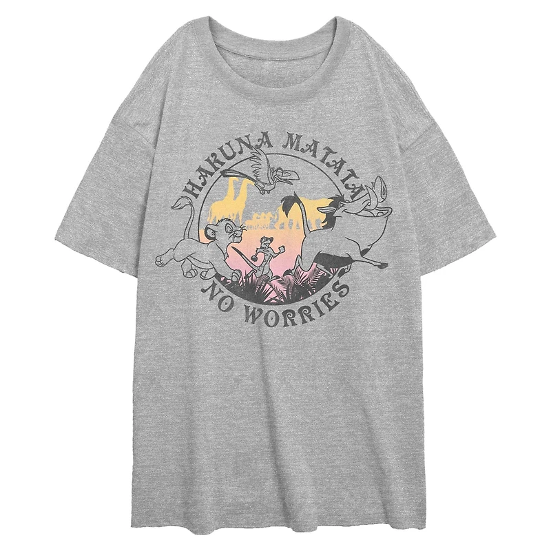 Disney The Lion King Hakuna Matata No Worries Circle Womens Oversized T-Shirt