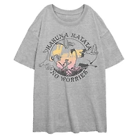 Disney The Lion King Hakuna Matata No Worries Circle Womens Oversized T-Shirt