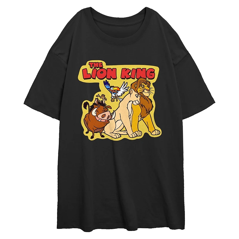Disney The Lion King Group Cut Out Womens Oversized T-Shirt