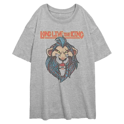 Disney The Lion King Long Live Scar Womens Oversized T-Shirt