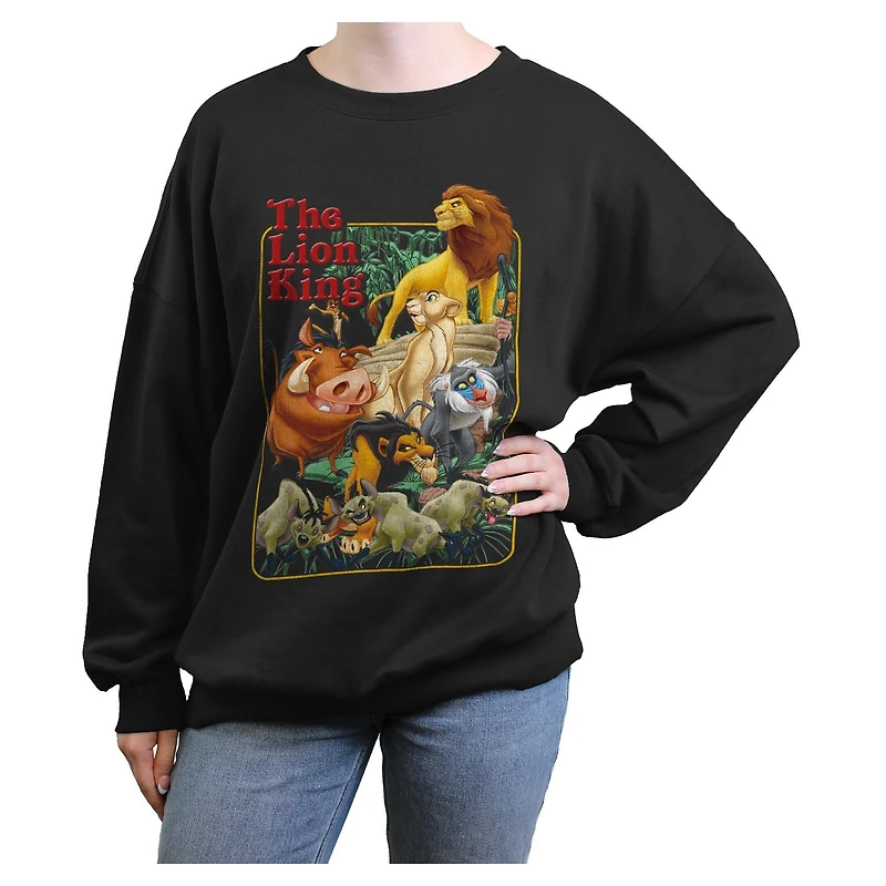 Disney The Lion King Retro Group Womens Oversized Sweatshirt
