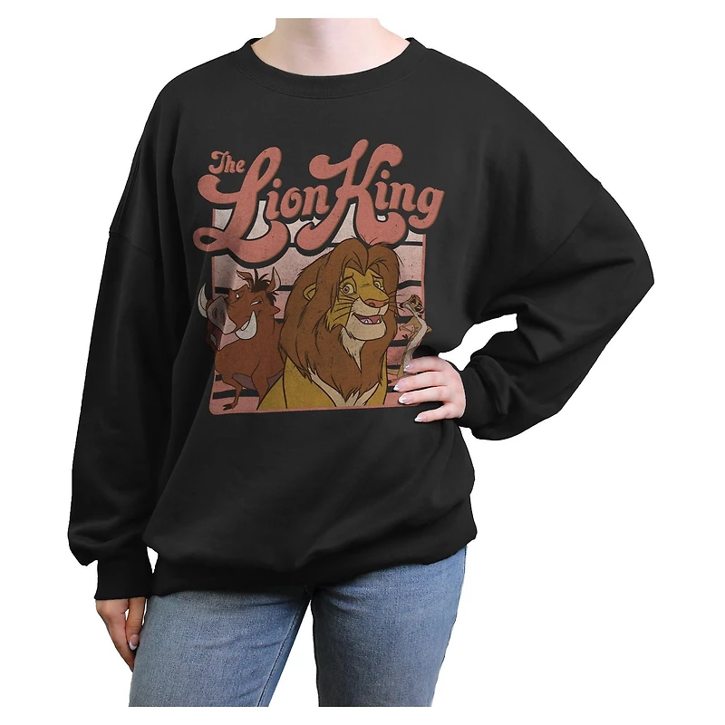 Disney The Lion King Squad Retro Womens Oversized Sweatshirt