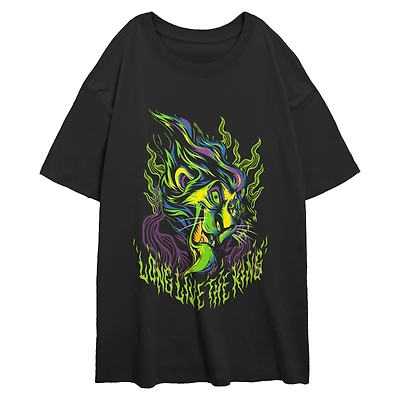 Disney The Lion King Long Live Scar Metal Womens Oversized T-Shirt